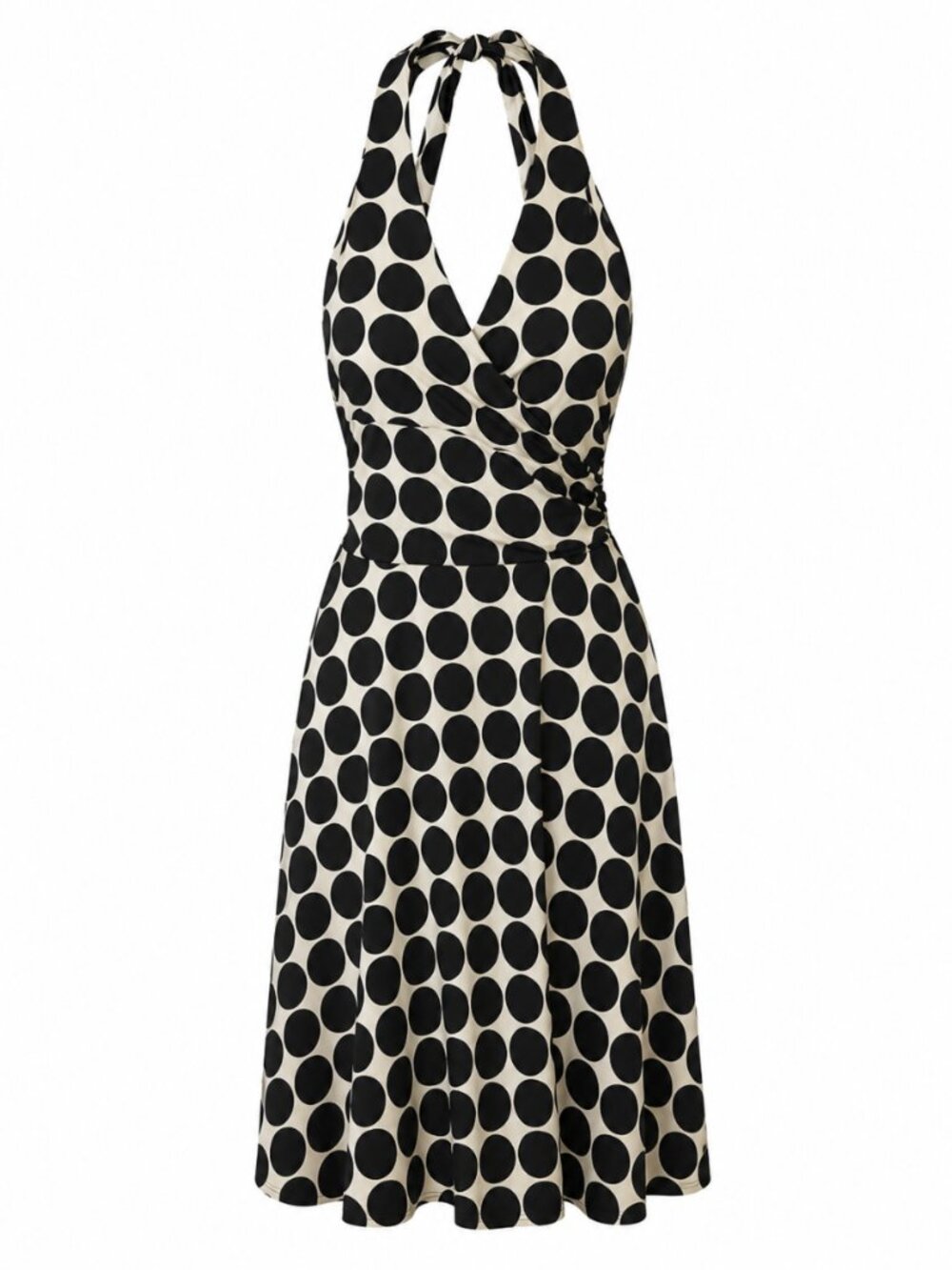 Vero Moda Retro Polka Dot Halter Midi Dress Size S